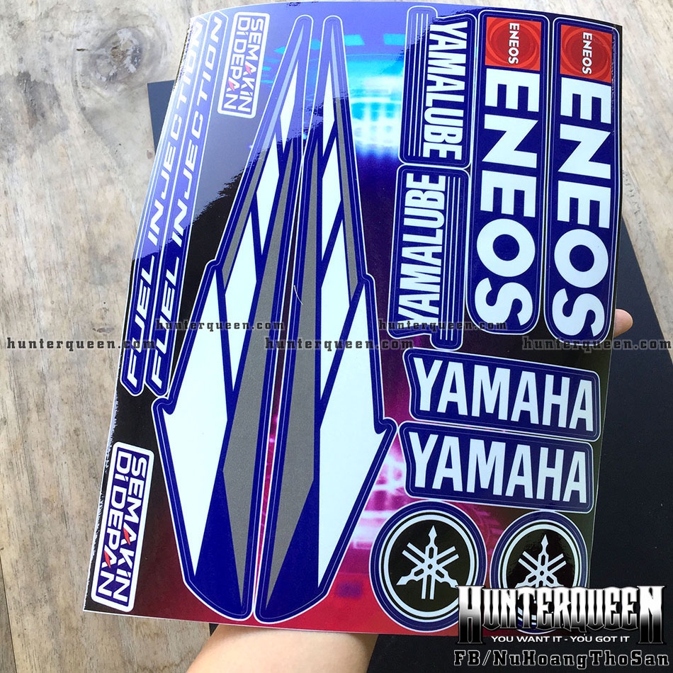 Bộ logo YAMAHA Eneos Yamaluble Semakin dán xe. Decal cao cấp chống nước, không bay màu