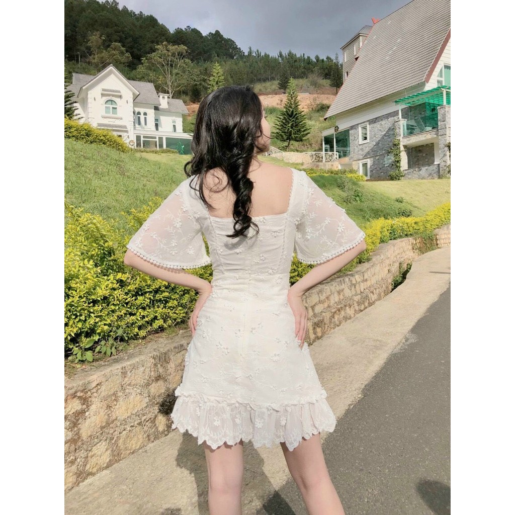 Đầm hoa nhí, đầm hoa vintage mùa hè, kiểu dáng trẻ trung, hàng chuẩn đẹp bán shop, phom dưới 54kg - tùy chiều cao | BigBuy360 - bigbuy360.vn