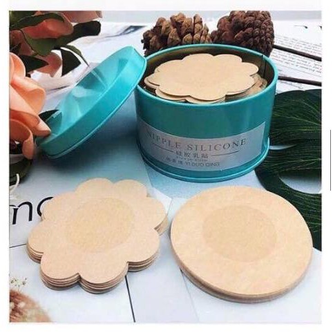 Miếng Dán Ngực giấy, dán ti Silicon, chống dính đầu ti loại có nhũ, dùng được nhiều lần - Mẫu mới