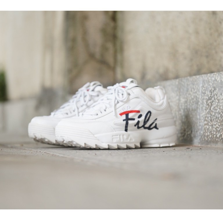 [Giày 2hand] Giày Thể Thao FILA DISRUPTOR 2 SCRIPT 5FM00403-125 GIÀY CŨ CHÍNH HÃNG