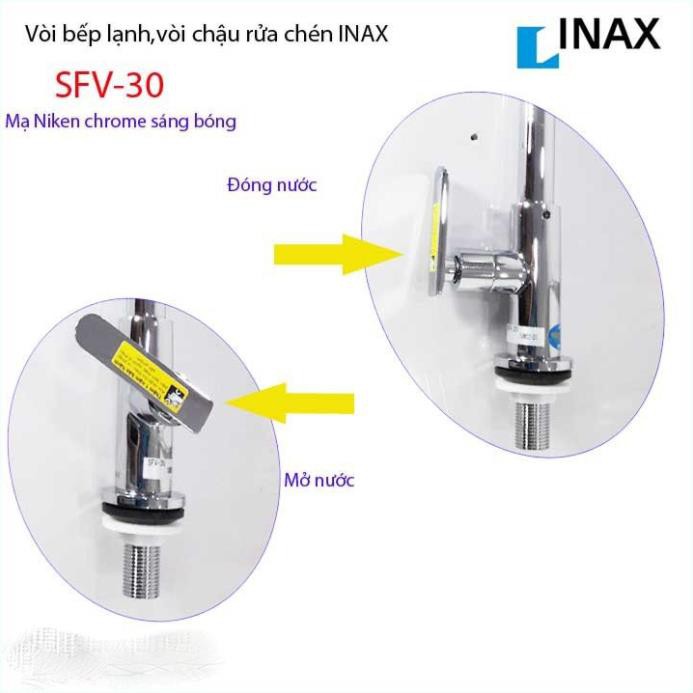 Vòi bếp lạnh , vòi rửa chén lạnh, vòi chậu chén bát Inax chính hãng Inax Nhật Bản SFV-30 Bảo Hành 02 Năm