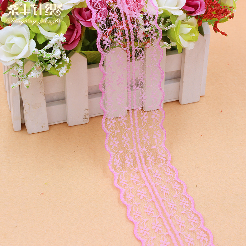 Cuộn ruy băng ren co giãn dùng để làm đồ thủ công nhiều màu sắc lựa chọn 4.5cm