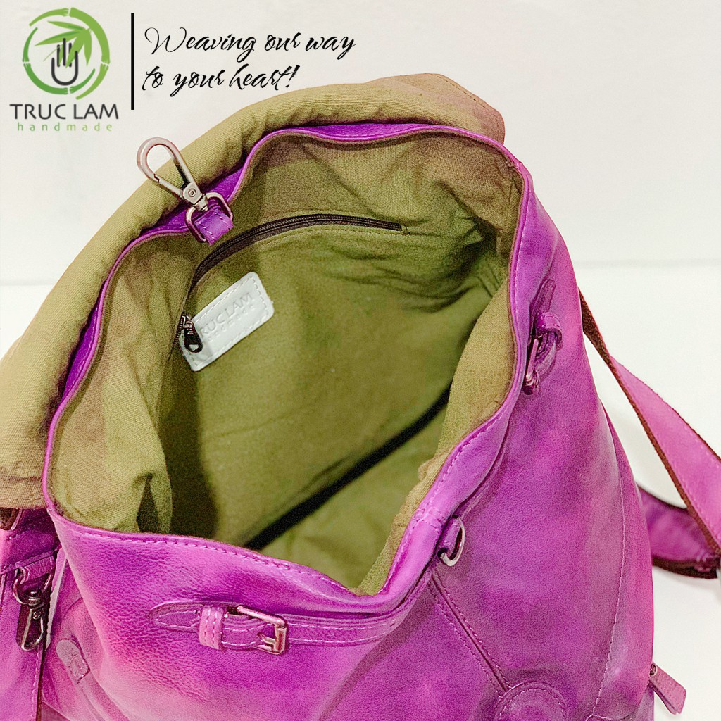 Balo Thời Trang Nữ Da Bò Thật Cao Cấp Thiết Kế Độc Lạ – Trúc Lâm Handmade