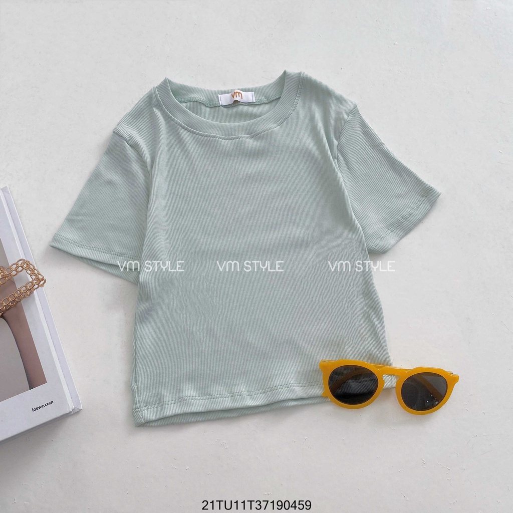 Áo thun tay ngắn VM STYLE trơn croptop, áo phông nữ cộc tay thời trang ulzzang Hàn Quốc 21TU11T371904