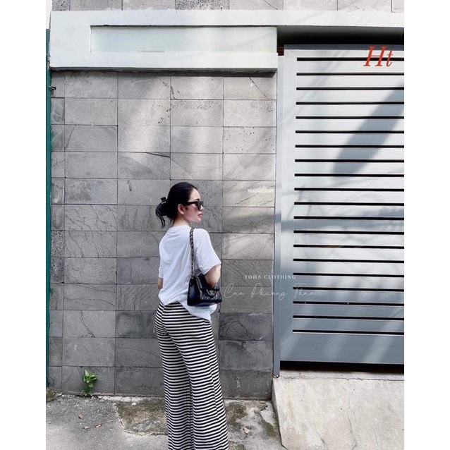 Bộ chữ X quần kẻ ngang H2B787