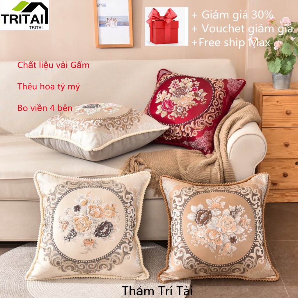 VỎ GỐi TỰA TÂY ÂU MẪU MỚI NHẤT KT 45*45cm