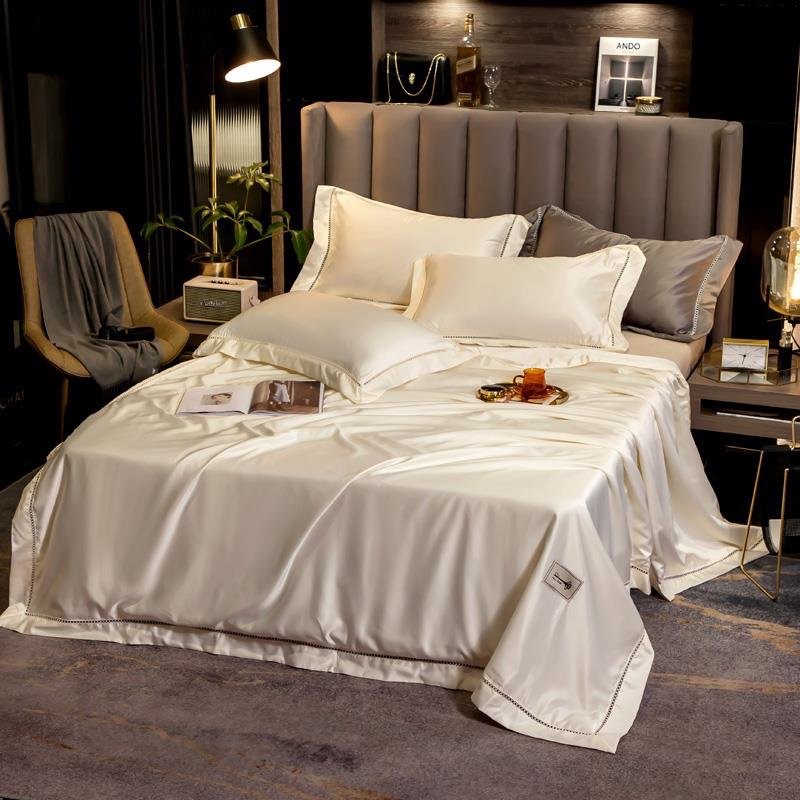 Bộ phi lụa Luxury chăn trần mềm mại mát rượi thoáng mát,bộ 4 món phi lụa luxury chăn trần mềm mại