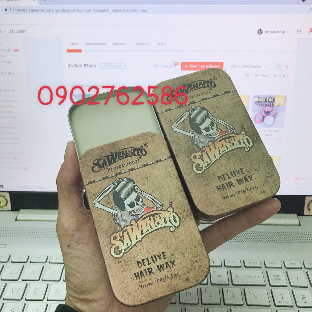 Combo Gôm+Sáp vuốt tóc Sawensito Professional Deluxe Hair Wax