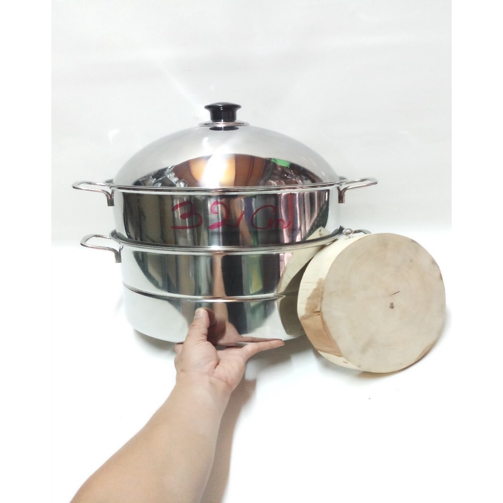 XỬNG HẤP INOX DÀY SIZE 32CM,TẶNG KÈM 1 THỚT ME NHỎ.