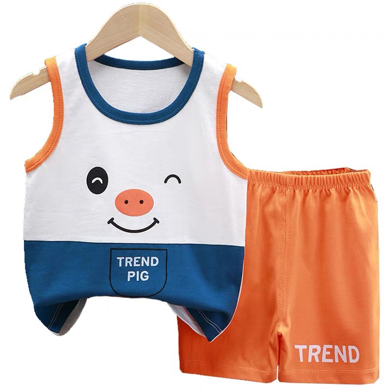 Bộ Ba Lỗ Bé Trai Và Bé Gái In Hình Thú Ngộ Nghĩnh Chất Thun LạnhThoáng Mát Từ 4-22kg Thời Trang Trẻ Em Tin Store