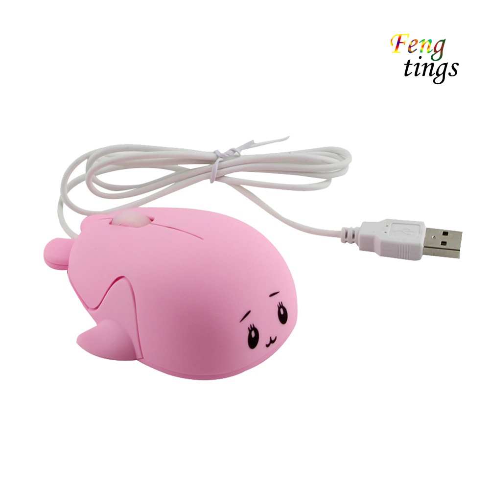 Chuột Quang Gaming Có Dây 1200dpi Hình Cá Voi Dễ Thương