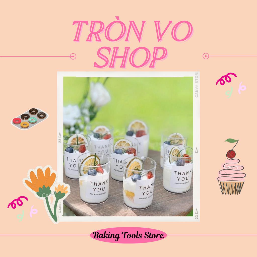Ly nhựa PS hình trụ tròn có nắp cầu thích hợp cho dòng bánh lạnh như mousse, tiramisu và pana cottaMS: 6080 -