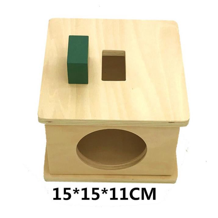 MS3 - Thả lăng trụ chữ nhật vào hộp gỗ - Giáo cụ Montessori 0-3 tuổi