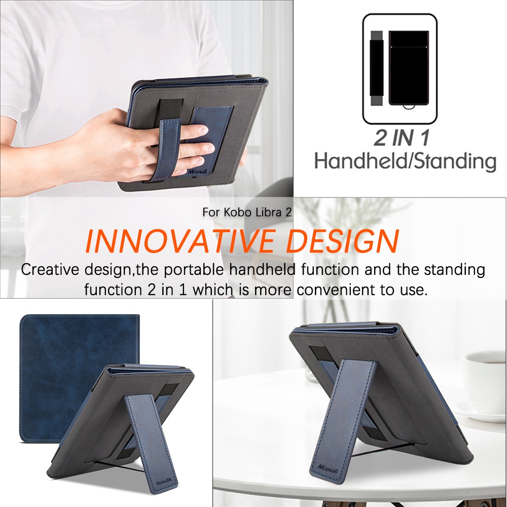 Ninki Bao Da PU Có Khóa Nam Châm Và Ngăn Đựng Thẻ Cho Kobo Libra 2 eReader 7",Premium Quality PU Leather Cover with Magnet Closure, Stand, Card Slot for Kobo Libra 2 2021