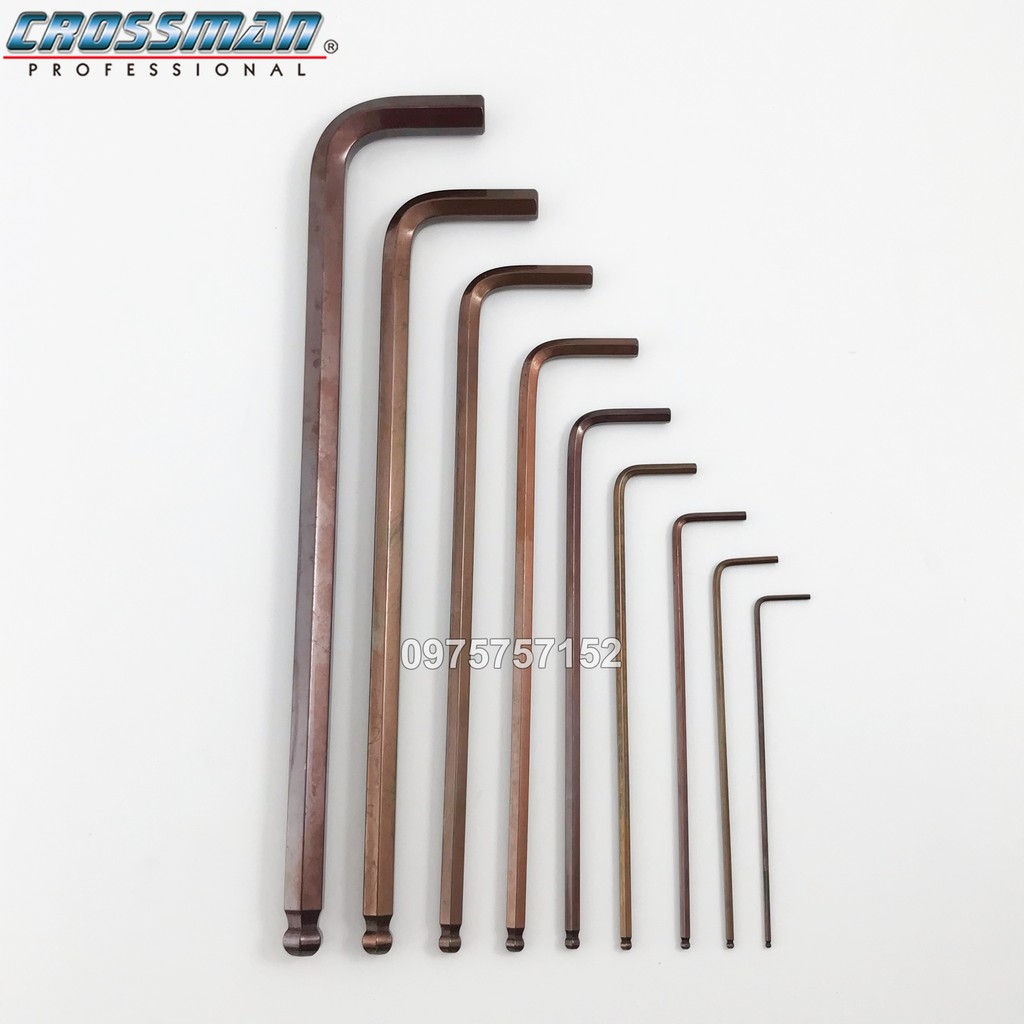 Bộ lục giác bi 9 chi tiết Crossman 1.5-10mm - Bộ lục giác 9 cây CROSSMAN 66-099 (Chính hãng)