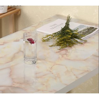 DECAL 5M PVC giấy dán tường khổ 60cm (có sẵn keo dán) - ĐÁ NGỌC BÍCH VĂN NÂU QR008