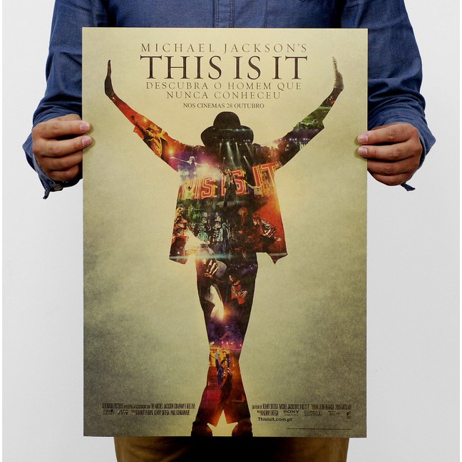 Tấm poster 51*35.5cm in hình Michael Jackson dùng để treo trang trí nội thất