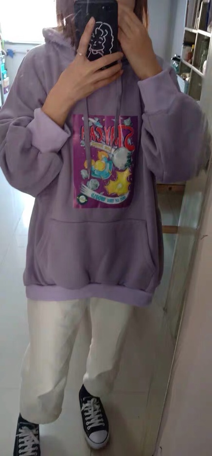 Áo hoodie tím in hình stay calm dáng freesize siêu xinh |HÌNH THẬT Ở HAI HÌNH CUỐI| | BigBuy360 - bigbuy360.vn