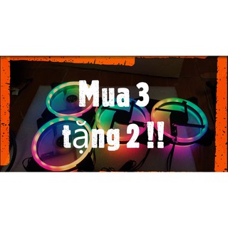 [Mua 3 tặng 2] Fan led RGB có điều khiển, Loại 2 vòng màu.