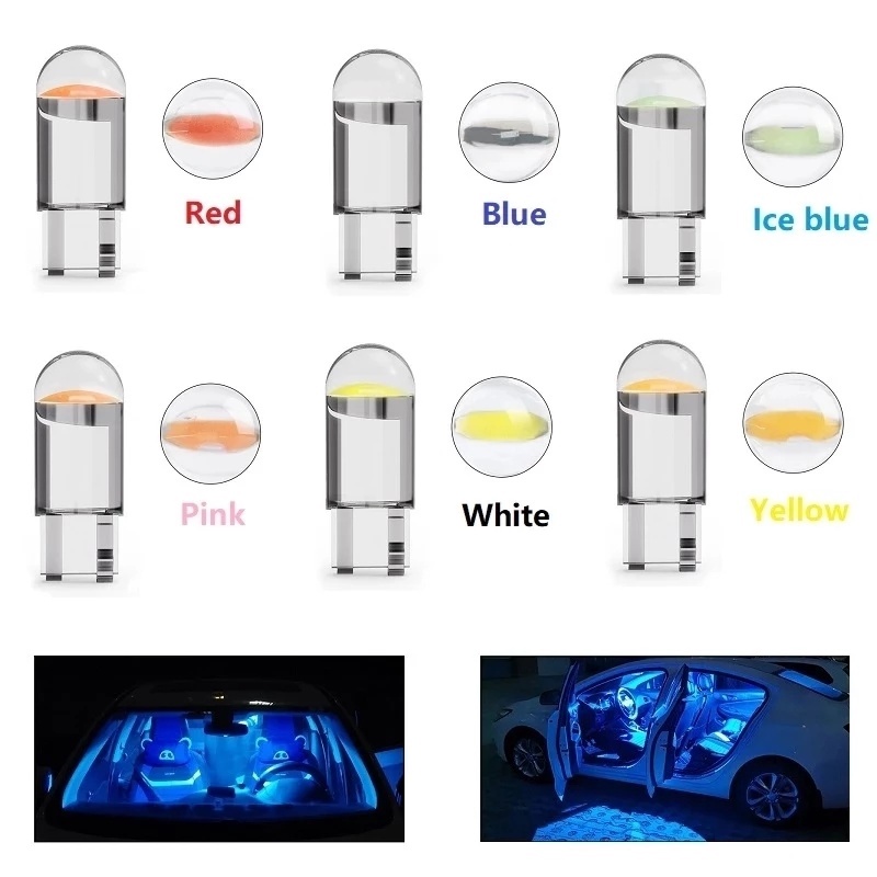 Đèn LED COB T10 W5W 7 Màu Ánh Sáng Trắng Lãng Mạn Đa Ứng Dụng