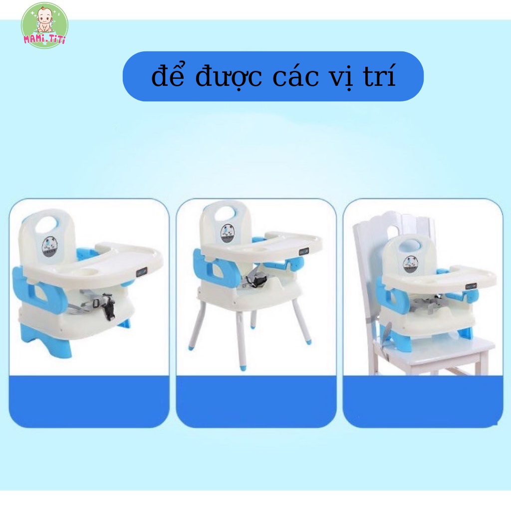 [ Tặng Kèm Yếm lilon/ Thìa Báo Nóng ] Ghế Ăn Dặm Cho Bé Gấp Gọn Kèm Chân Sắt 3 Chế Độ Điều Chỉnh Cao Thấp