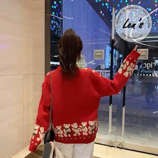 ÁO LEN TAY DÀI HỌA TIẾT ĐỎ
