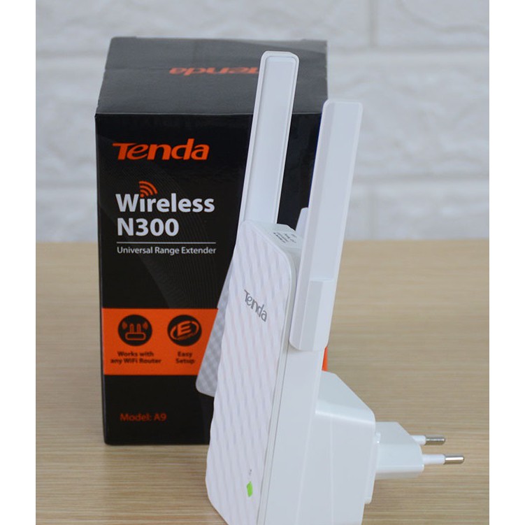 Bộ mở rộng sóng Wifi Tenda A9 Chuẩn N tốc độ 300Mbps, Kích sóng cho Wifi xa hơn và ổn định hơn - Chính Hãng BH36TH