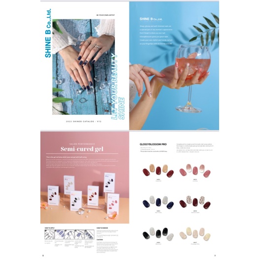 Móng tay giả Hàn Glossyblossom Pro Semi-cured Real Gel Nail Strips