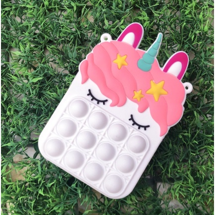 Túi đựng tiền xu POP IT Hình Ngựa Unicorn Kỳ Lân chất liệu silicon họa tiết hoạt hình dễ thương cho bé FOLLOW TẶNG 3K