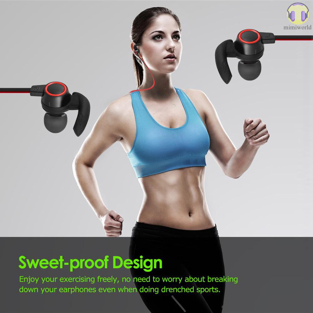 MIWO Wireless Bluetooth 4.2 + EDR Headphones Outdoor Sport Headsets In-ear Music Earphone Built-in Microphone Line Control Rechargeable Yellow