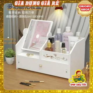 Kệ mỹ phẩm 2 tầng gương vuông- kệ đa năng 2 tầng tiện dụng