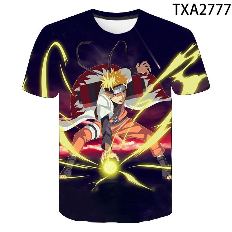 Áo Thun In Hình Naruto 3D Thời Trang Đường Phố Dành Cho Trẻ 100-160