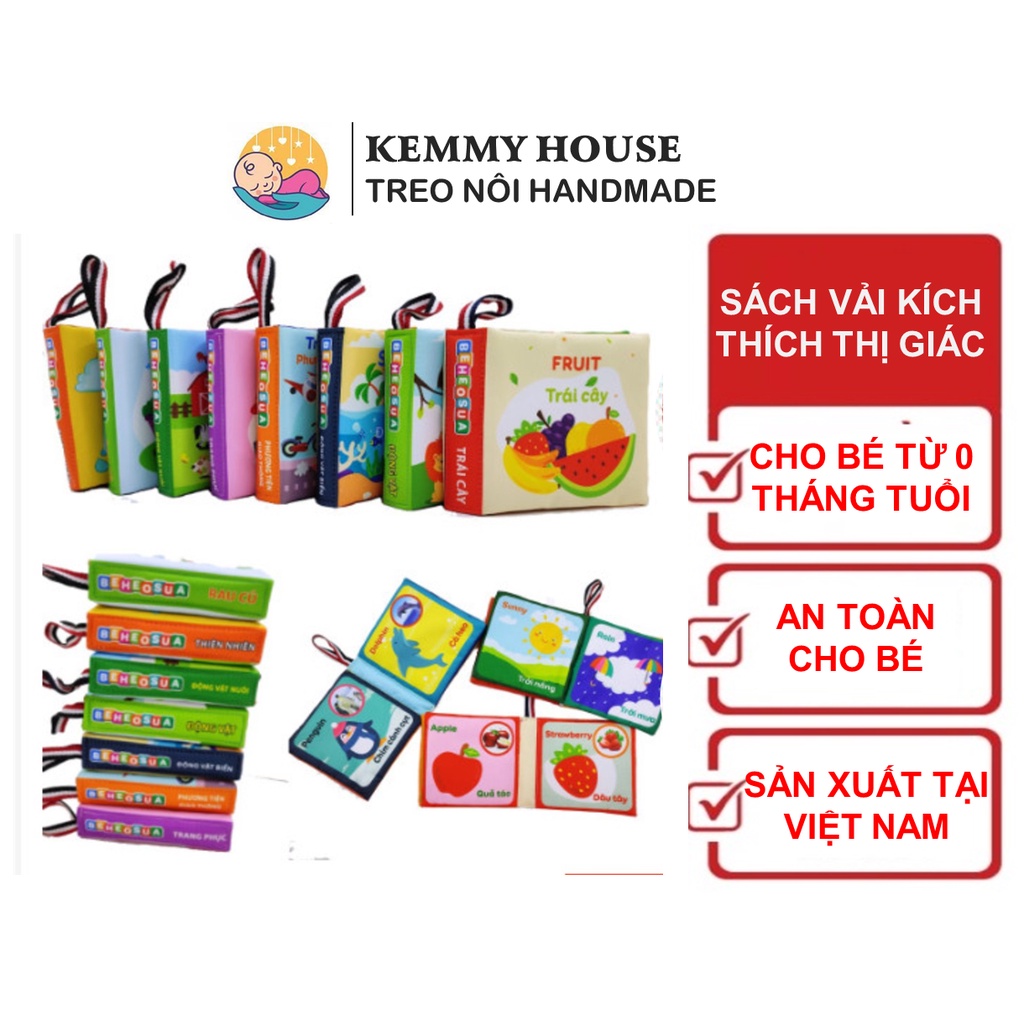 Sách vải kích thích thị giác cho bé