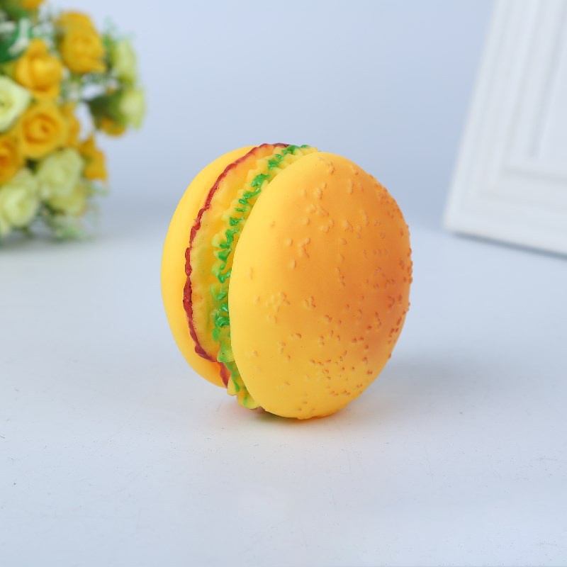 Đồ chơi nhai gặm hình bánh hamburger dễ thương cho thú cưng