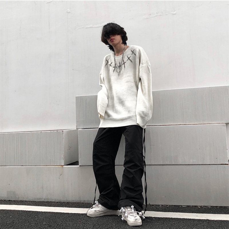 Áo sweater tay dài cổ tròn dáng rộng trẻ trung ấm áp thời trang mùa đông