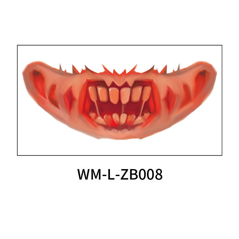 Hình Xăm Dán Miệng To Phong Cách Halloween 70X130Mm