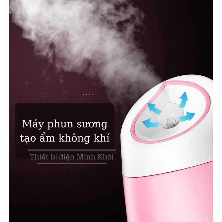 Máy phun sương tạo ẩm, khuếch tán tinh dầu dung tích 550ML, có điều khiển, đèn led 7 màu, BH 6 tháng
