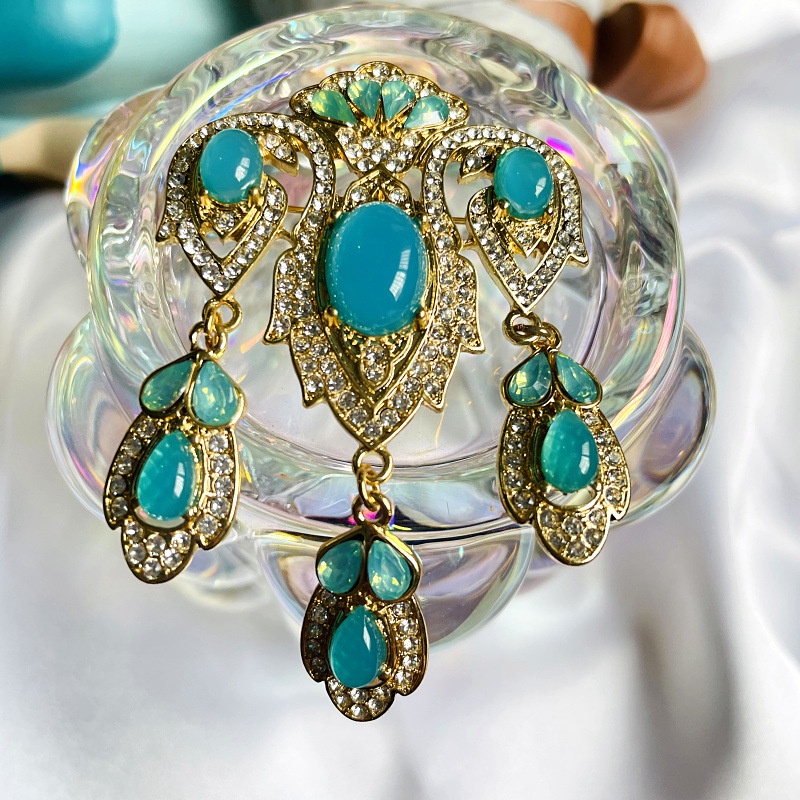 Huy Hiệu Cài Áo Hình Cung Điện Đính Pha Lê Phong Cách Baroque Chất Lượng Cao Dành Cho Nữ