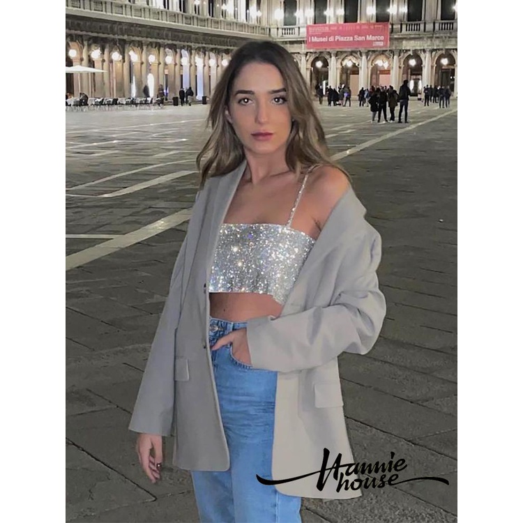 Áo hai dây Đính Kim Sa Gợi Cảm