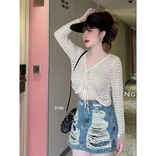 Áo lưới dây rút hàng QC