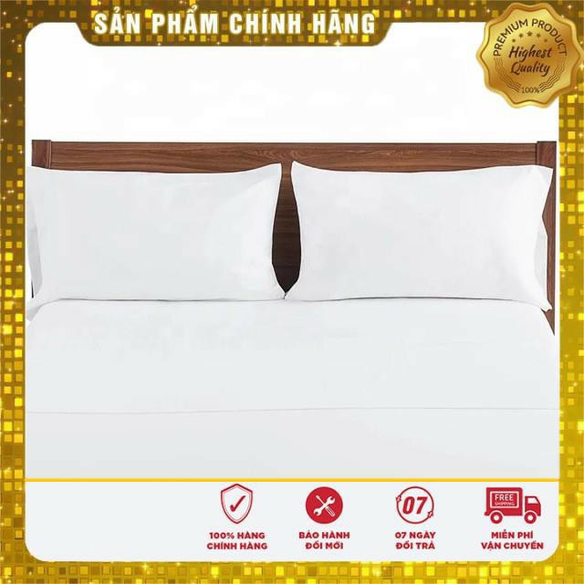 Vỏ gối nằm trắng trơn Riotex 40x60, 50x70cm