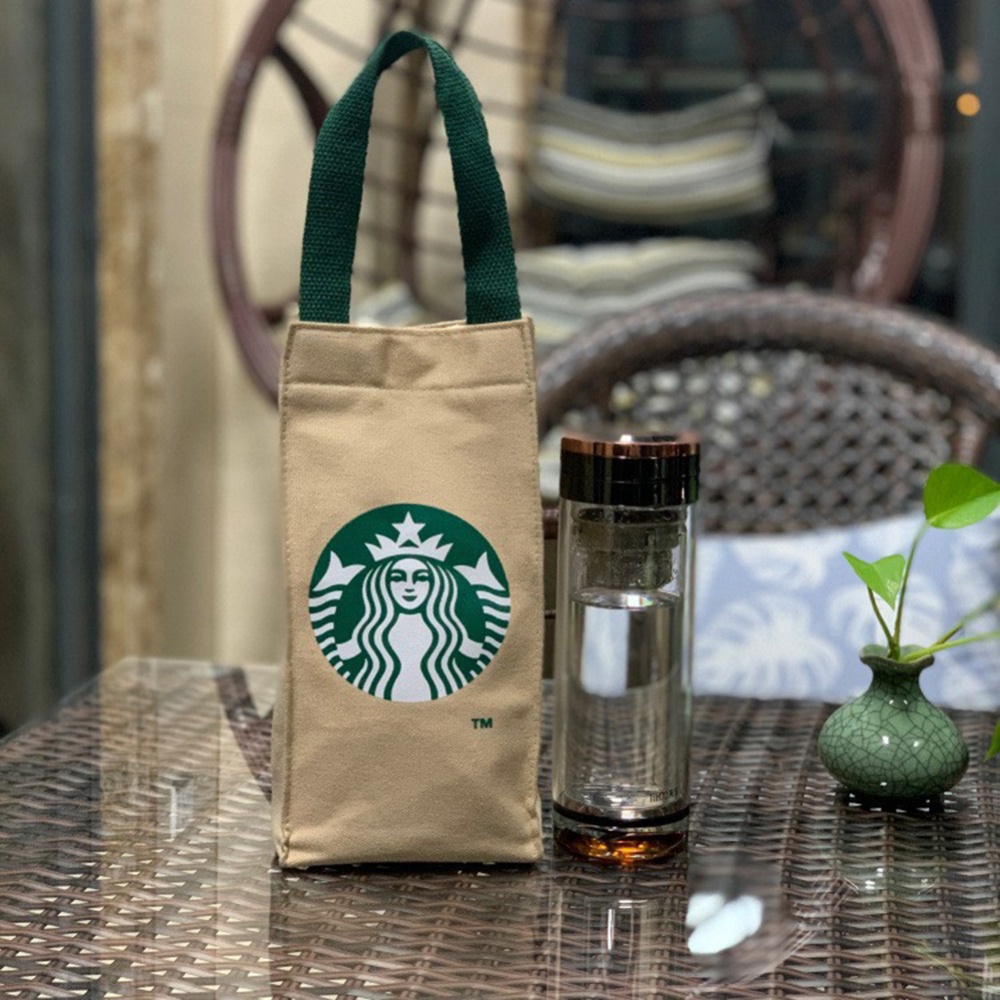 Starbucks Túi Vải canvas Hút Chân Không Đựng Cốc Cà Phê Tiện Dụng