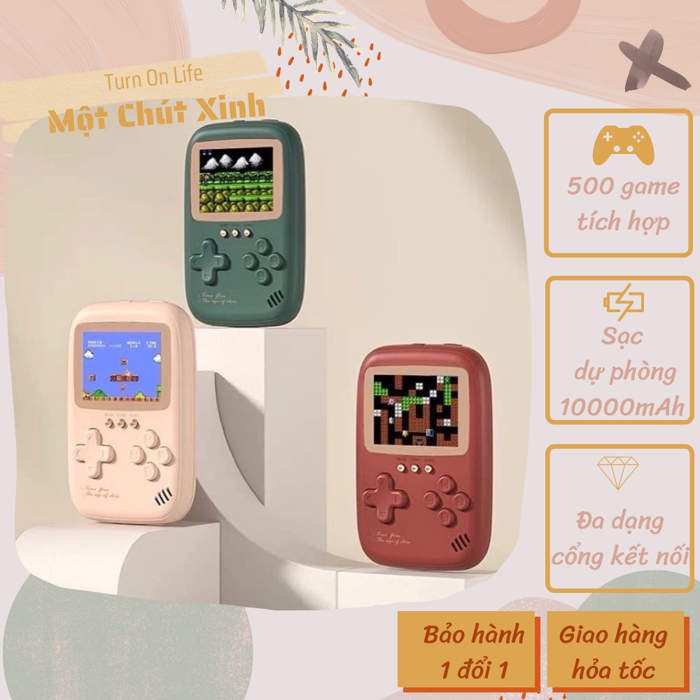(SẴN) Máy chơi game có 500 trò chơi kiêm sạc dự phòng 10.000mAh- Máy chơi game cầm tay cổ điển
