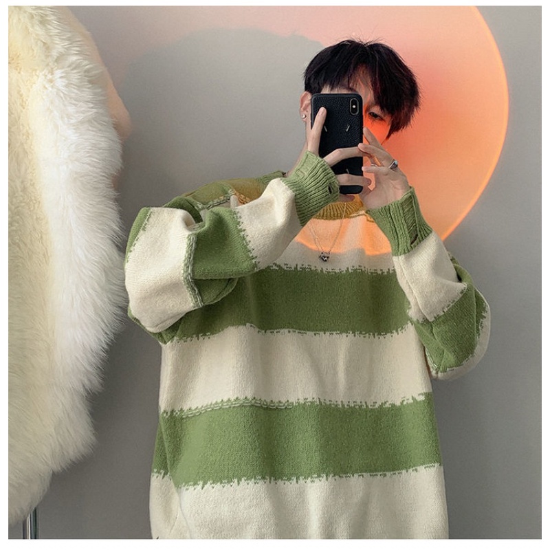 Áo Khoác Len Cao Cấp Họa Tiết Kẻ Sọc Thời Trang Thu Đông Dành Cho Nam