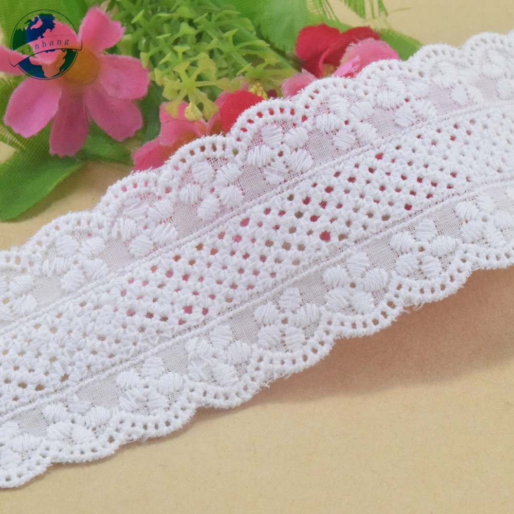 Cuộn Ren Ruy Băng mini Rộng 4cm Chất Liệu 100% cotton Phối Ren Thêu Họa Tiết Xinh Xắn 4241