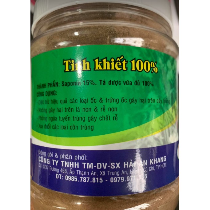 Chiết xuất thảo mộc diệt ốc, trứng, xử lý giá thể saponin 15 tea seed powed lọ 500 gr (Thái Lan)