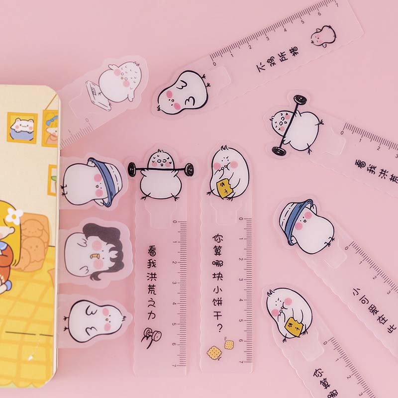 Set 8 thẻ đánh dấu sách có vạch chia thước kẻ sáng tạo dễ thương dành cho học sinh