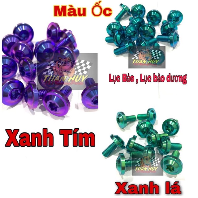 Ốc 6li25 6li30 dù to Titan Gr5 bắt baga xe số , nồi trong Ex 150