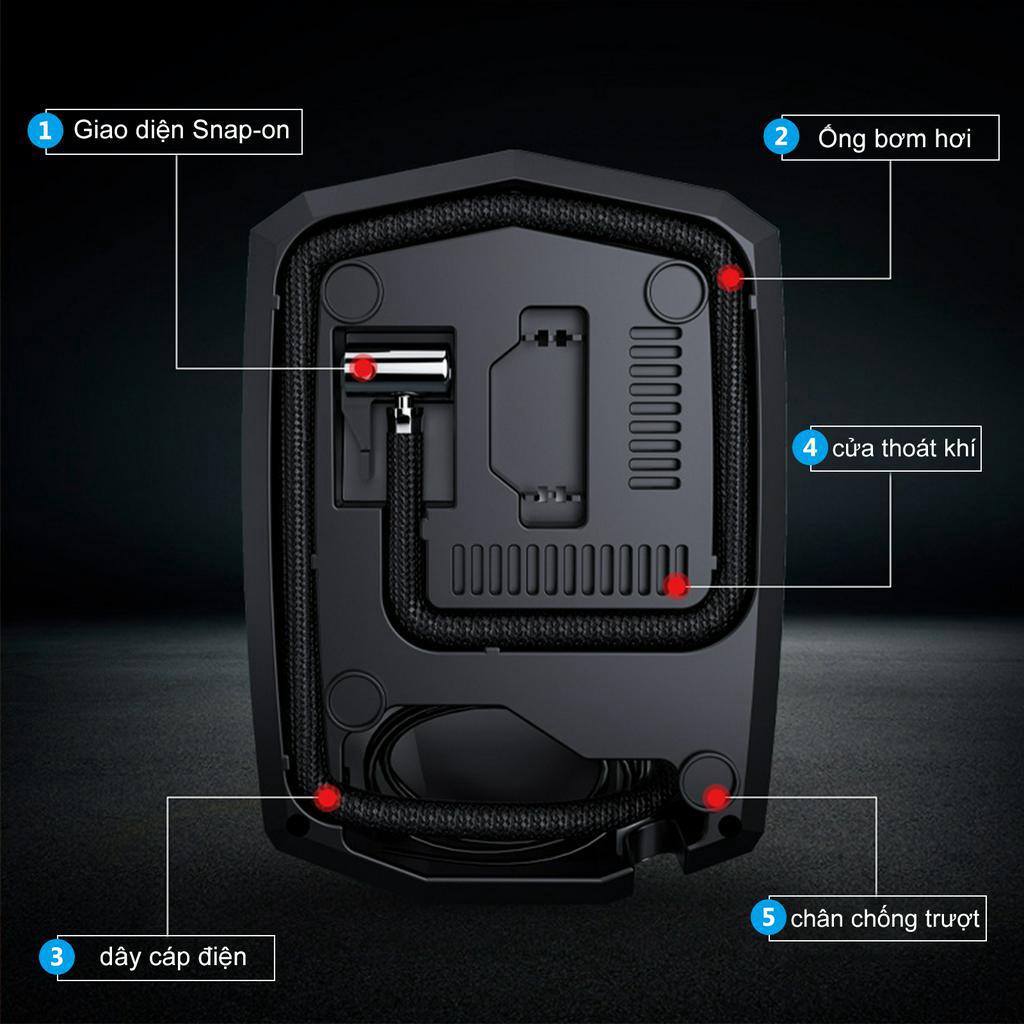 Bơm Lốp Ô Tô, Xe Hơi Điện Tử Tự Ngắt，đầu bơm hơi xe máy  bơm không khí đa chức năng 12V 19 xi lanh màn hình kỹ thuật số