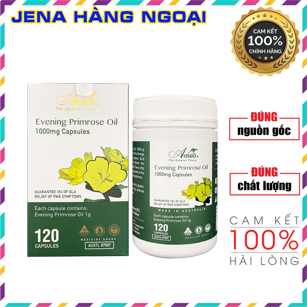 Viên Uống Hoa Anh Thảo Cân Bằng Nội Tiết Tố Nữ, Hỗ Trợ Nhả Nám, Mụn, Đẹp Da - Aussia Evening Primrose Oil Hộp 120 Viên